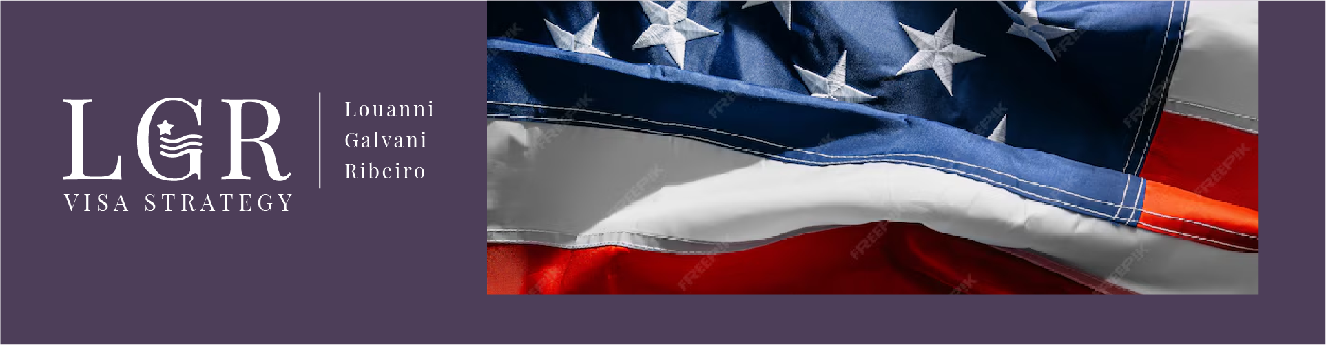 Logo LGR e uma bandeira dos Estados Unidos